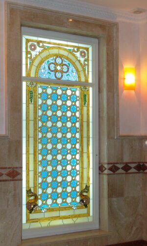 Roman Design Stained Glass Window