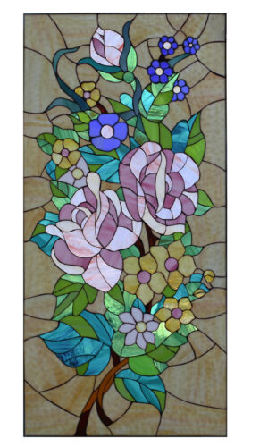 Stained Glass Flowers Window