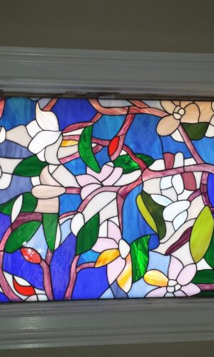 Floral Art Stained Glass Window