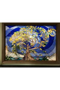 Custom Stained Glass Window Swirling Tree