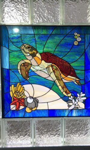 Art Insert Stained Glass Window Tortoise